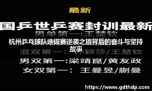 杭州乒乓球队选拔赛逆袭之旅背后的奋斗与坚持故事